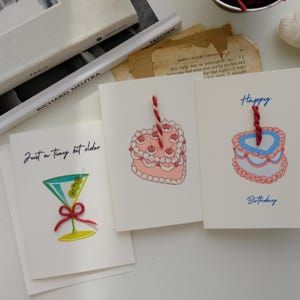 Greeting card with candle,  Vintage cake Birthday Card , candle card , Personalised name