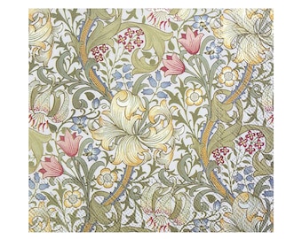 Serviette de table GOLDEN LILY (V&A) Blanc vert floral IHR