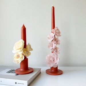 Floral Taper Candle| Personalise Candle decoration | Wedding event decor | beeswax