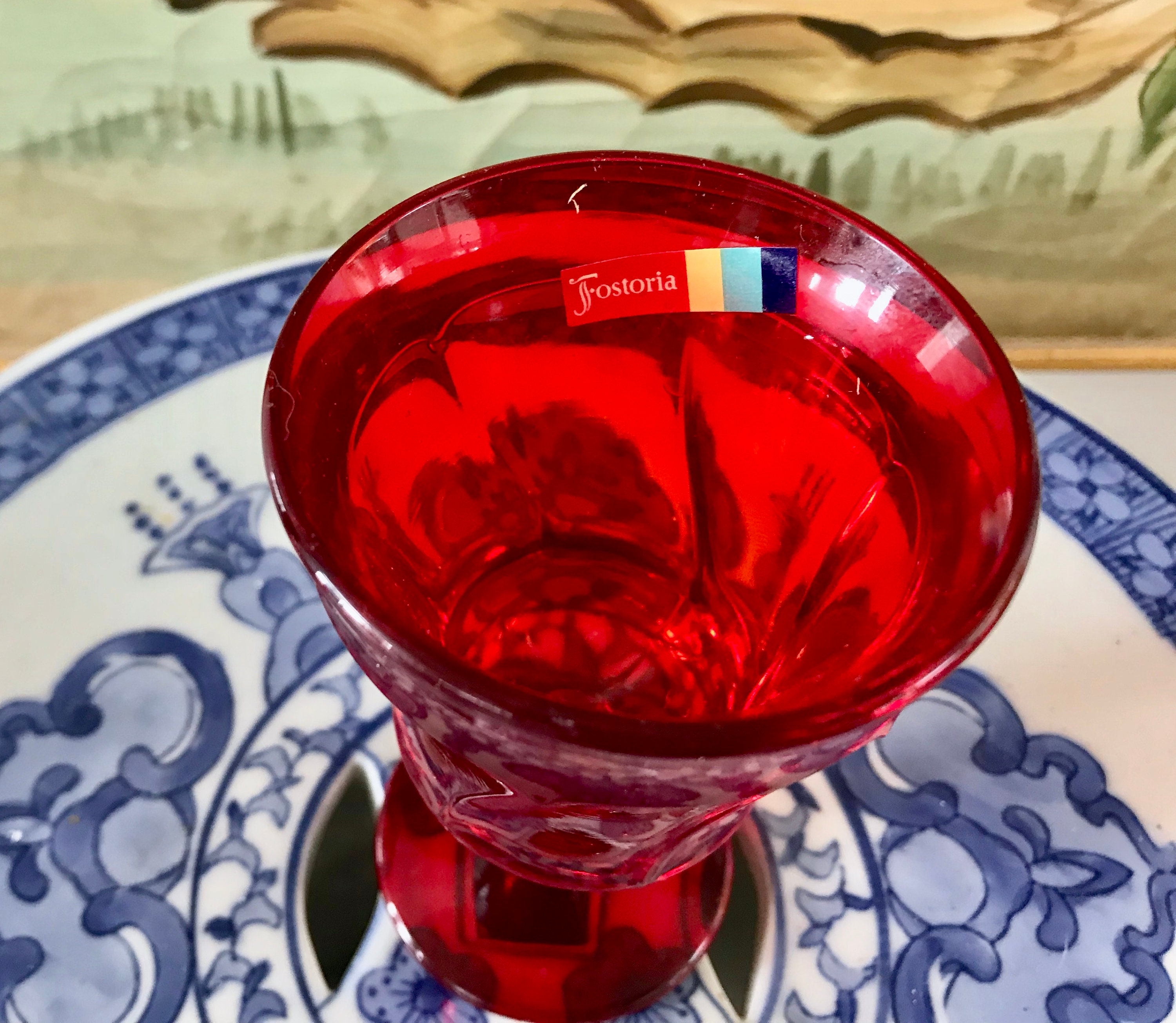 Fostoria Jamestown Ruby Red 4 1/4 Tall Wine/champagne Etsy