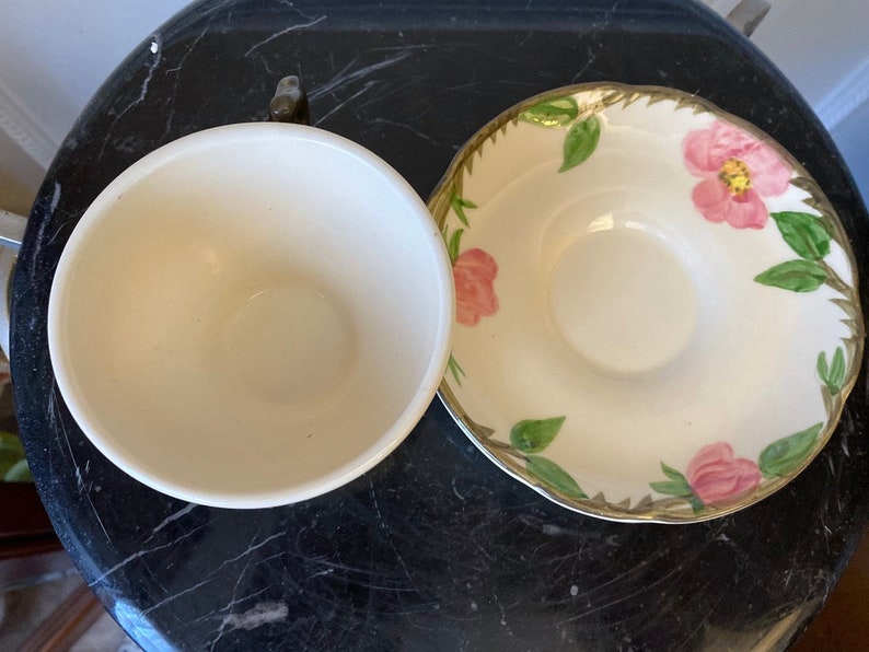 Franciscan Dinnerware Desert Rose Hand Decorated Coffee Cup and Saucer