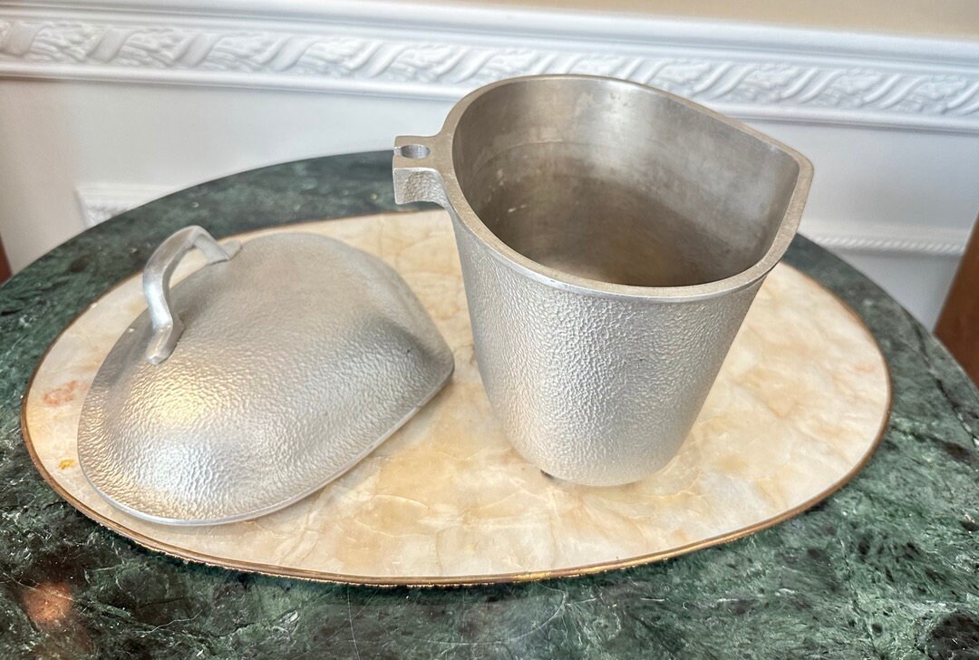 Vintage Silver Seal Century Hammered Aluminum Triangle Shape
