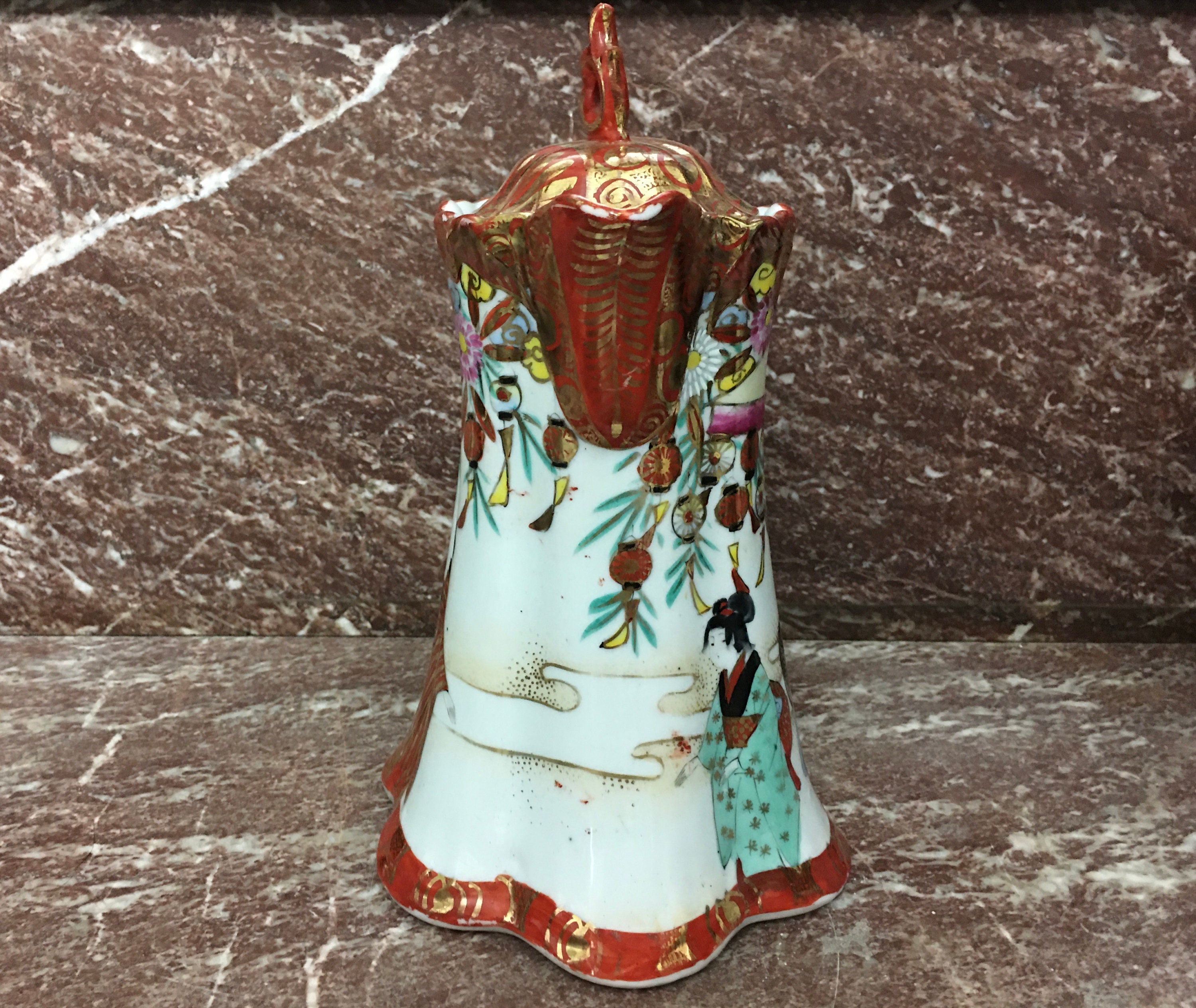 Gold Geisha Nippon Japan Red and Gold Geisha in a Garden 9 1/4 - Etsy