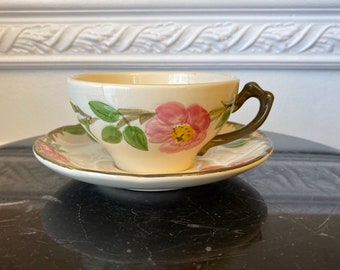 ヴィンテージ フランシスカン デザート ローズ ガラス カッティング