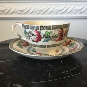 Vintage Johnson Bros England Indian Tree Coffee Cup and Saucer