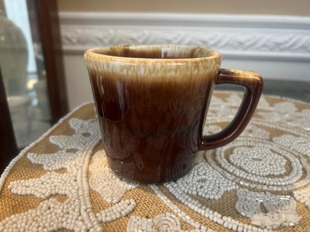 Vintage Mccoy Brown Drip 3 1/4 Coffee Cup With Handle - Etsy