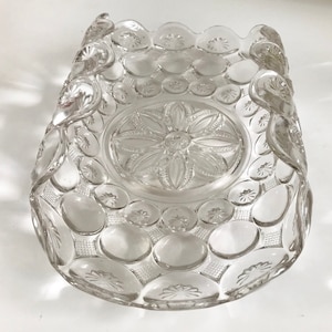 Vintage EAP Clear Glass Moon y Stars Plato de bordes plegados