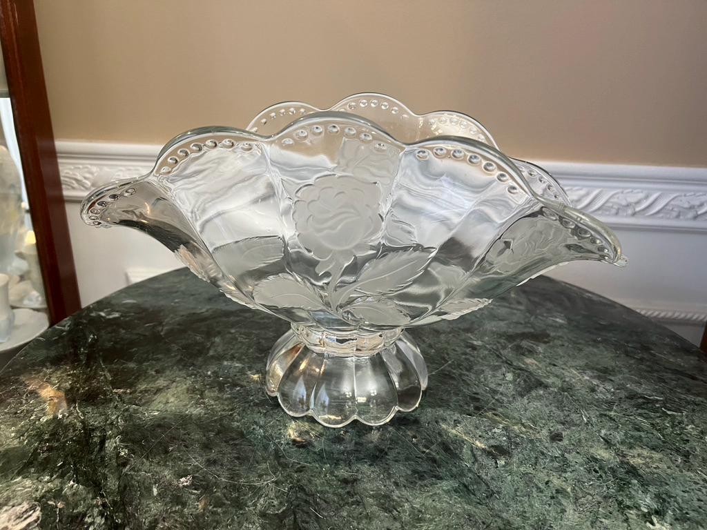 Vintage Crystal Rose Bowl - Etsy