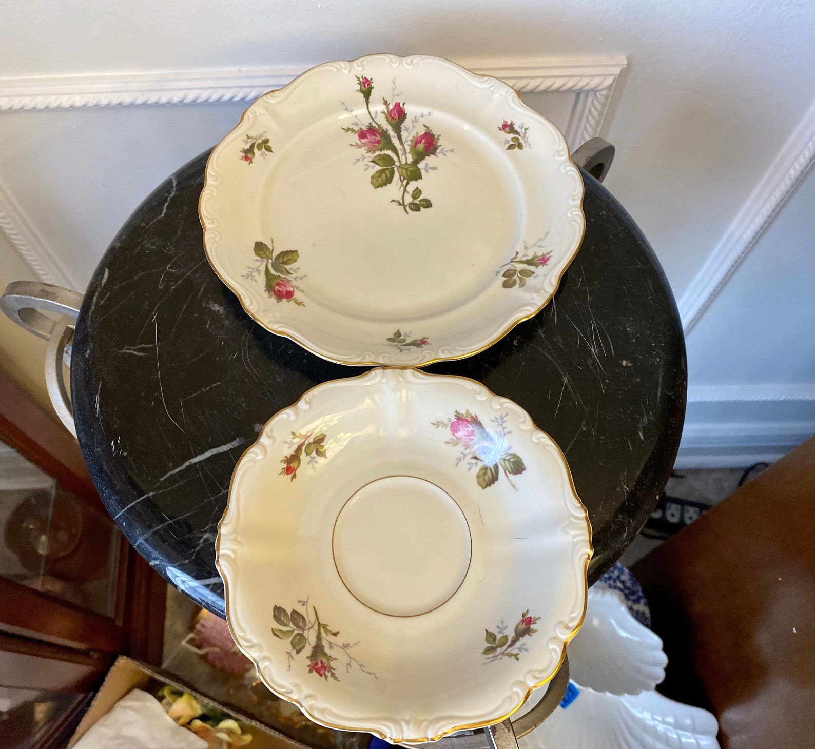Rosenthal Selb Germany Pompadour Mose Rose 3 Pc Tea Cup Set Etsy
