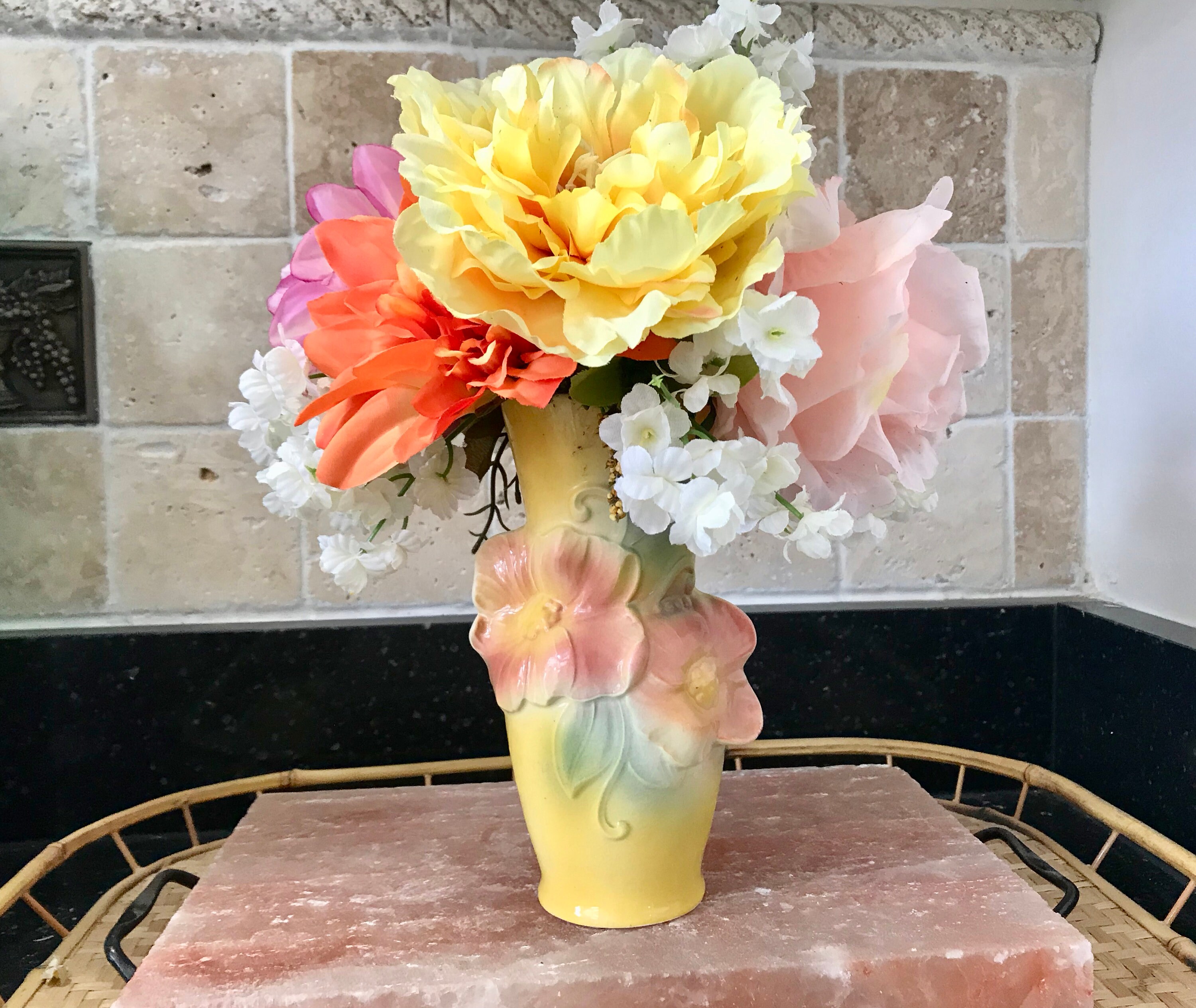 Floral Arrangement With Multicolored Silk Flowers in a Royal Etsy