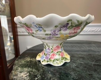 Vintage Tabletops Unlimited English Garden by Don Swanson Pedestal Compote
