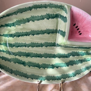 Liz Lauter Thermoserv USA 16" Wassermelonen geteilt Chip Dip Ovale Platte