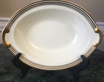 Taylor Smith Taylor 22K Gold Ring Band 9 1/4" Oval Vegetable Bowl 9.5" #9442
