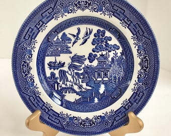 Vintage Churchill Fine Tableware Blue Willow Ware 8" Salad Plate