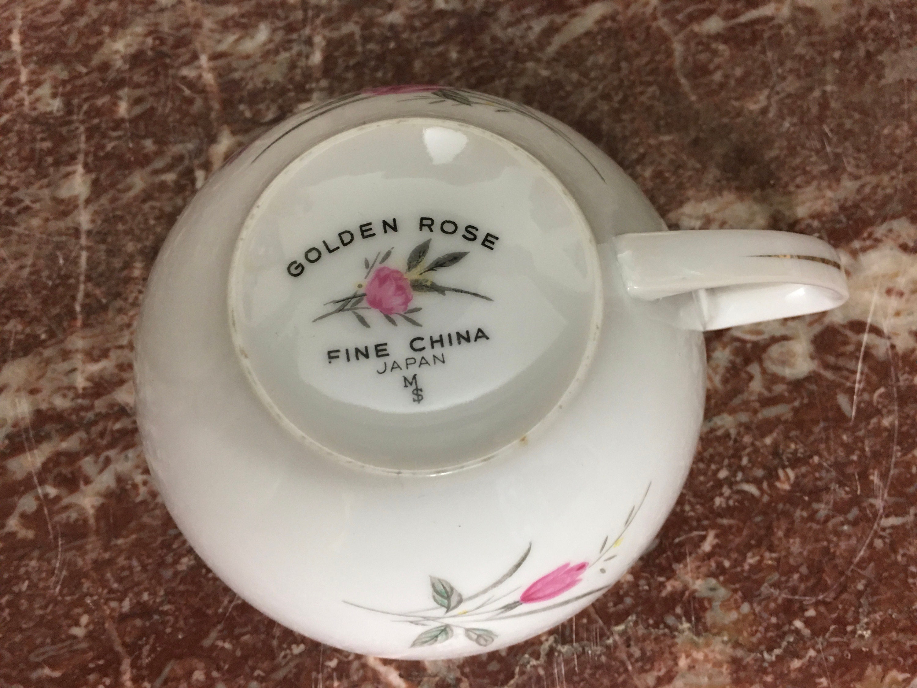 Vintage Golden Rose Fine China Japan Moss Rose Teacup Set - Etsy