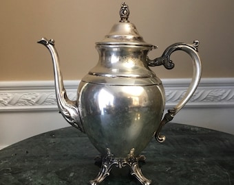 Vintage Wm Rogers & Sons 1950s Silverplate 10 1/2 "Alta Caffettiera