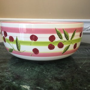 Gates Ware by Laurie Gates 10&quot; Round Serving Bowl Cherry Pattern