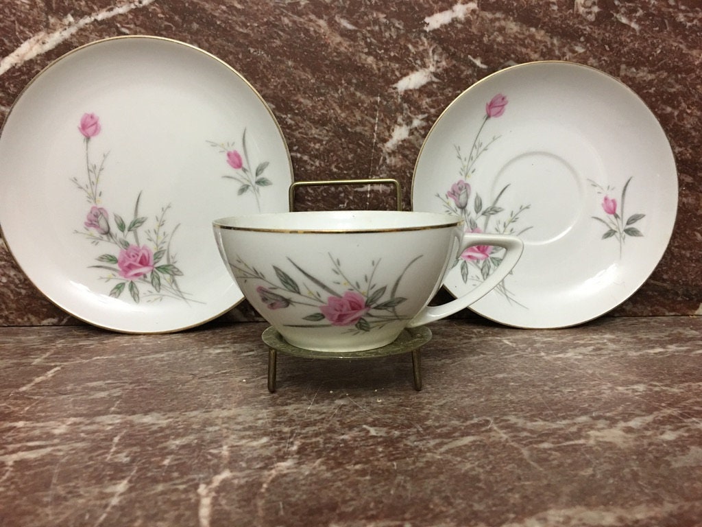 Vintage Golden Rose Fine China Japan Moss Rose Teacup Set - Etsy