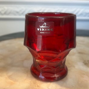 Viking Georgian Ruby Red 6 Oz Juice Glass With Original Label