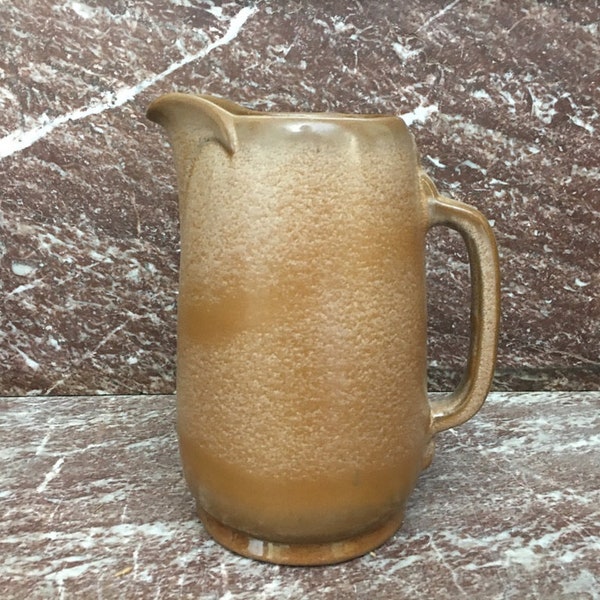 Vintage Frankoma 81 Beige and Brown Plainsman 32 Ounce Pitcher