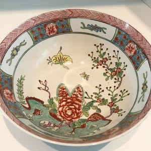 Japanese  C.F. Porcelain Ware 10&quot; Bowl Decorated in Hong Kong