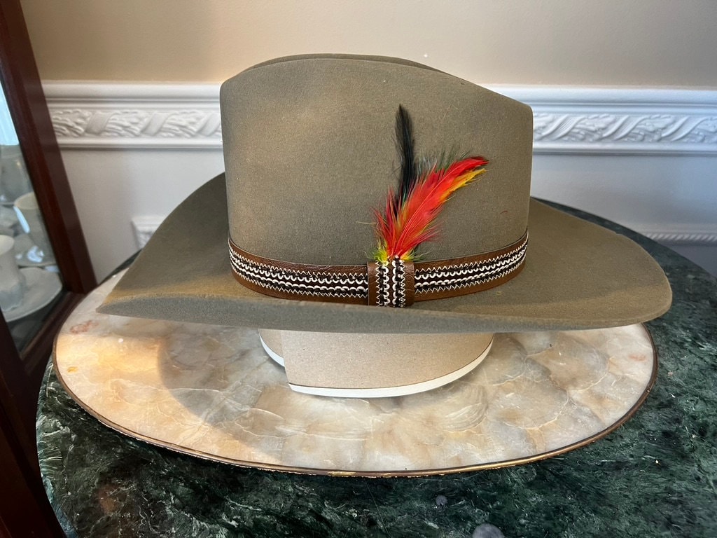 帽子 40s EX VINTAGE STETSON Flagship 3/8 59cm Vintage Stetson Hat With Box Style Abilene 5XB Beaver