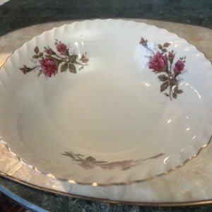 Bol à légumes rond 8&quot; vintage non marqué Mose Rose