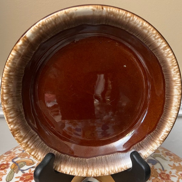 Vintage Brown Drip Glaze 6 1/2" Bowl