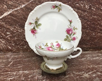 Vintage Rosenthal Mose Rose Footed Tea Cup & Plate