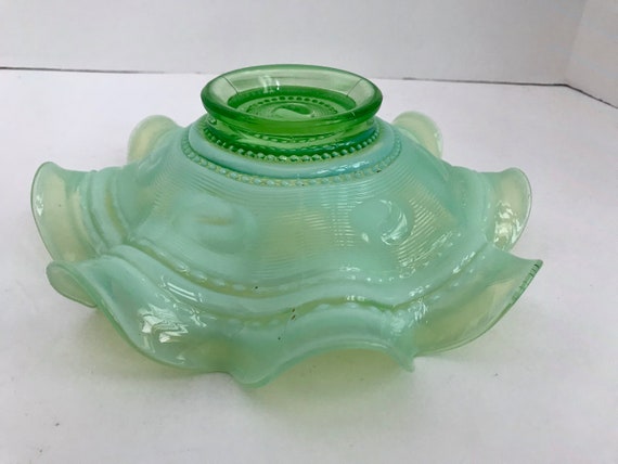 ジェファーソン　グラス　グリーンオパールセント　フェントン ヴィンテージ ジェファーソン グラス アストロ パターン 9