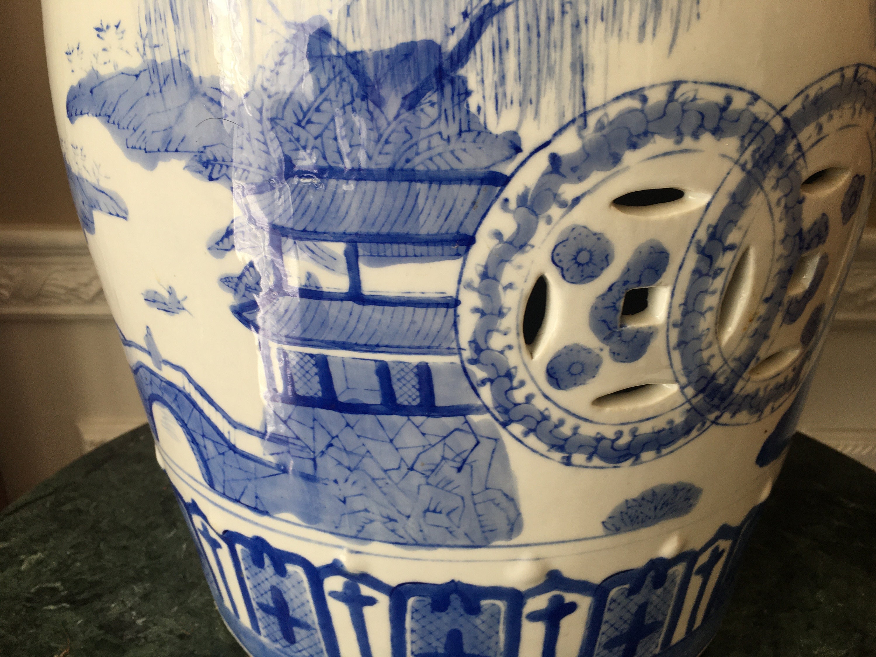 Vintage Chinese Porcelain Blue White Chinoiserie 18