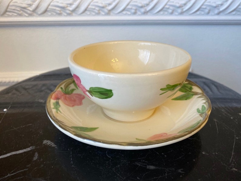 Franciscan Dinnerware Desert Rose Hand Decorated Coffee Cup and Saucer