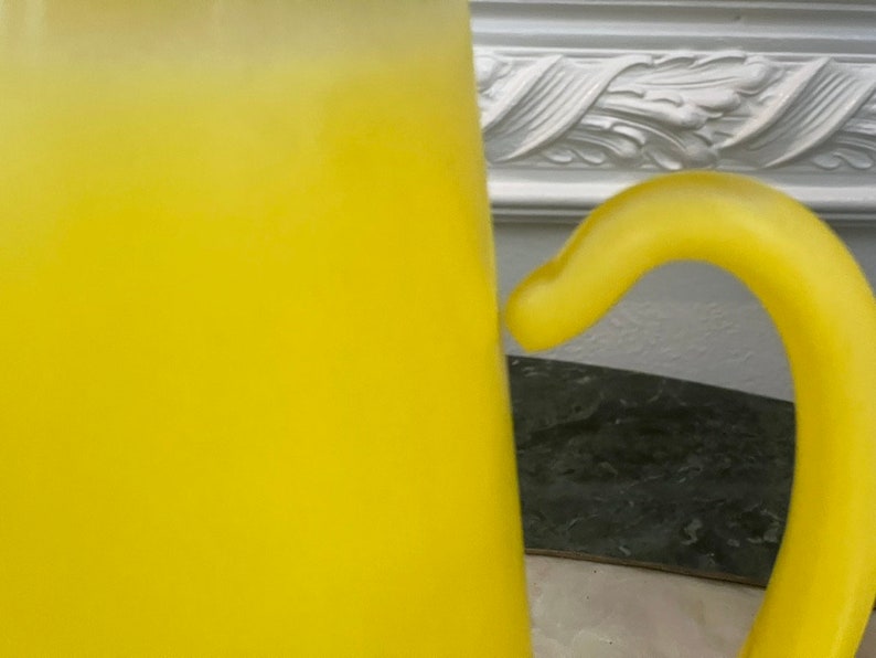 Vintage MCM Pichet Blendo Frosted Sunshine Yellow Pichet de 64 oz avec 6 verres image 4