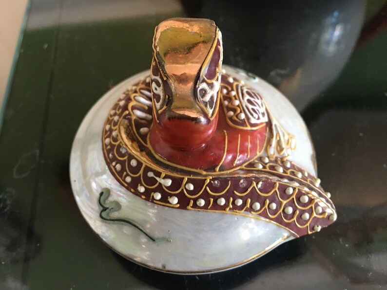 Vintage Japanese Kutani Moriage Iridescent Dragonware Creamer/Teapot with Dragon Spout and Gold Highlights image 8