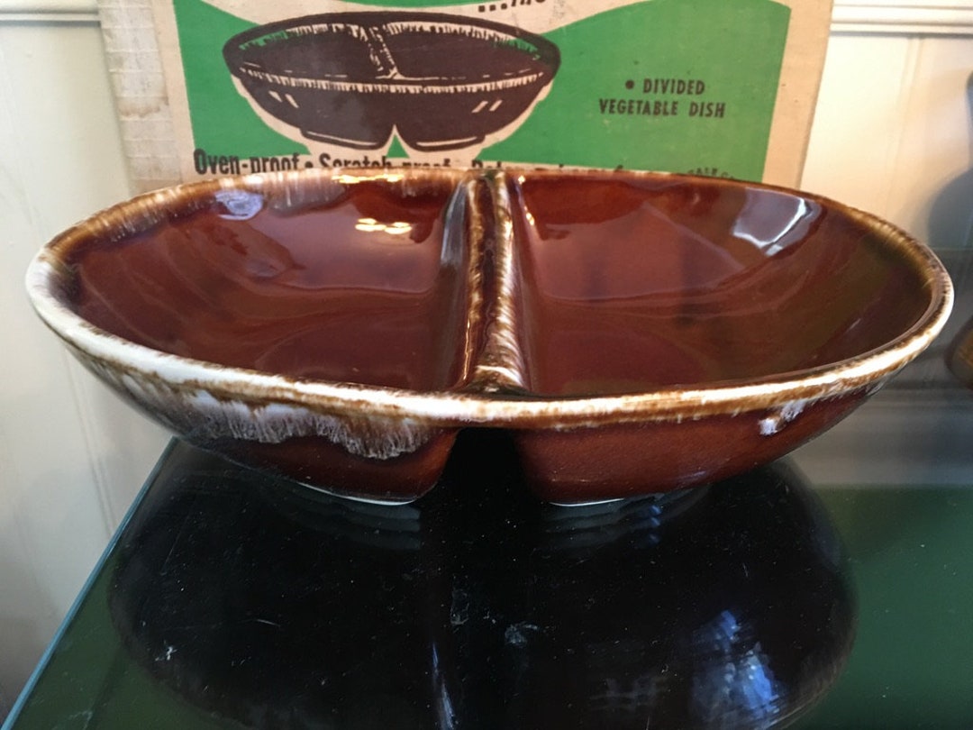 Vintage Kathy Kale Pottery Brown Drip Glaze 11 Divided Etsy