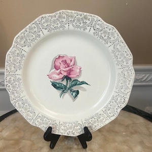 Vintage Sabin 22K Warranted 10 1/4 &quot;Rose Speiseteller