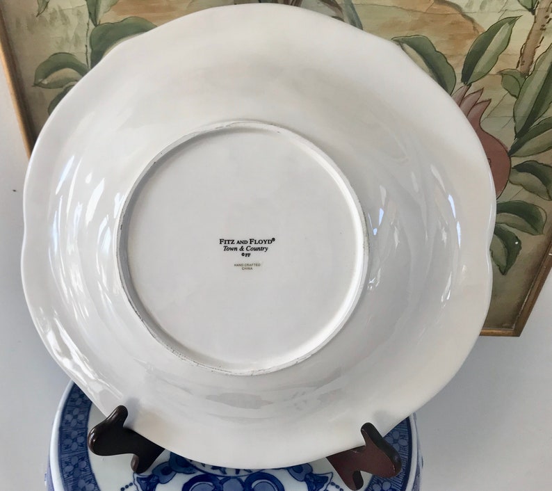 Fitz and Floyd Town and Country 12 34Red and White Bowl