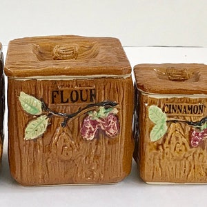 Vintage 7 piece Ceramic Spice Container Set Made in Japan