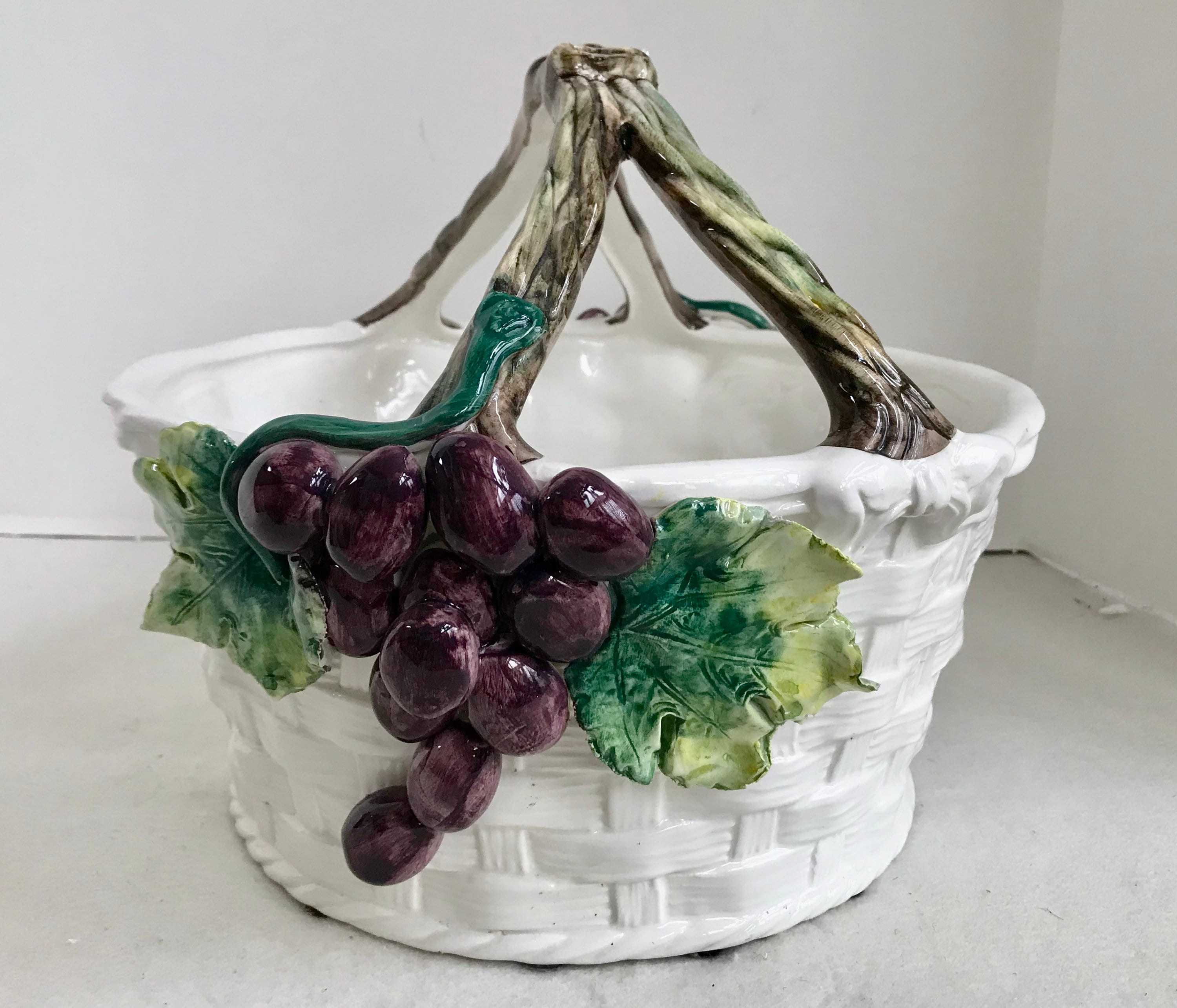 Valli Ceramiche Italian Grape Basketweave Majolica Basket - Etsy