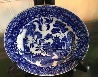 超希少　ブルーウィローパターンのミニセット（日本製） Blue Willow 3 Section Chop / Grill Plate - Made in Japan