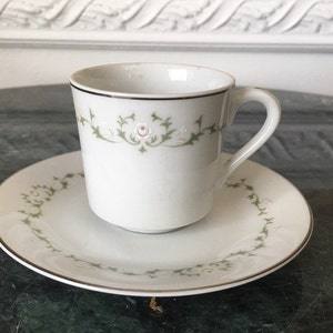 Vintage Sheffield Fine China Japan, Elegance 502 T Demitasse Coffee Cup Saucer