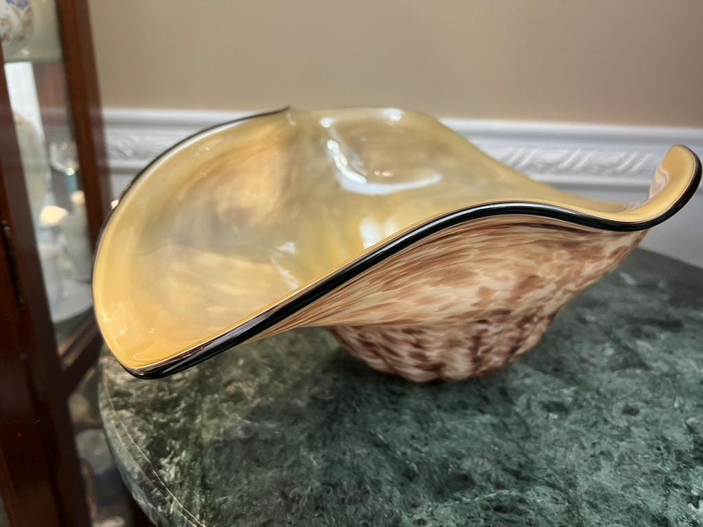 Murano White Swirl Bowl - Etsy