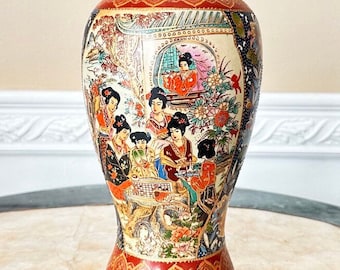 ◇薩摩焼 花瓶 芸者 ヴィンテージ 薩摩芸者 9インチ 磁器花瓶 中国製 - Etsy 日本