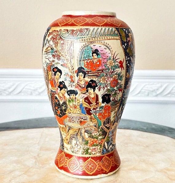 ヴィンテージ 薩摩芸者 9インチ 磁器花瓶 中国製 - Etsy 日本