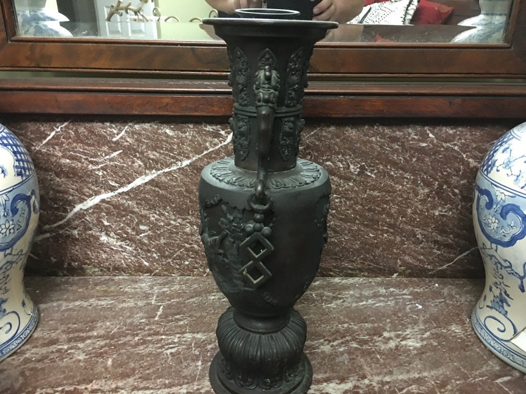 中国　龍　花瓶 景徳鎮の花瓶/中国/龍/花柄/骨董 | 骨董・アンティークの