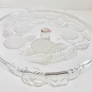 Vintage WMF German Crystal Glass Frosted Fruit Pedestal Cake Plate