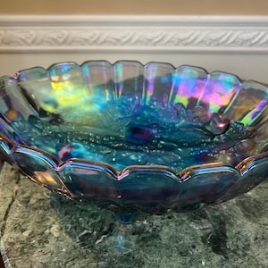 Blue Carnival Glass Indiana - Etsy