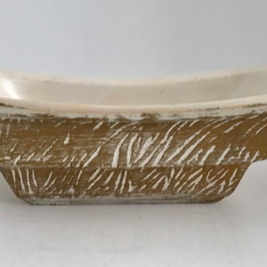 McCoy USA Tonecraft Pottery Pattern White and Gold 7 1/4" Planter