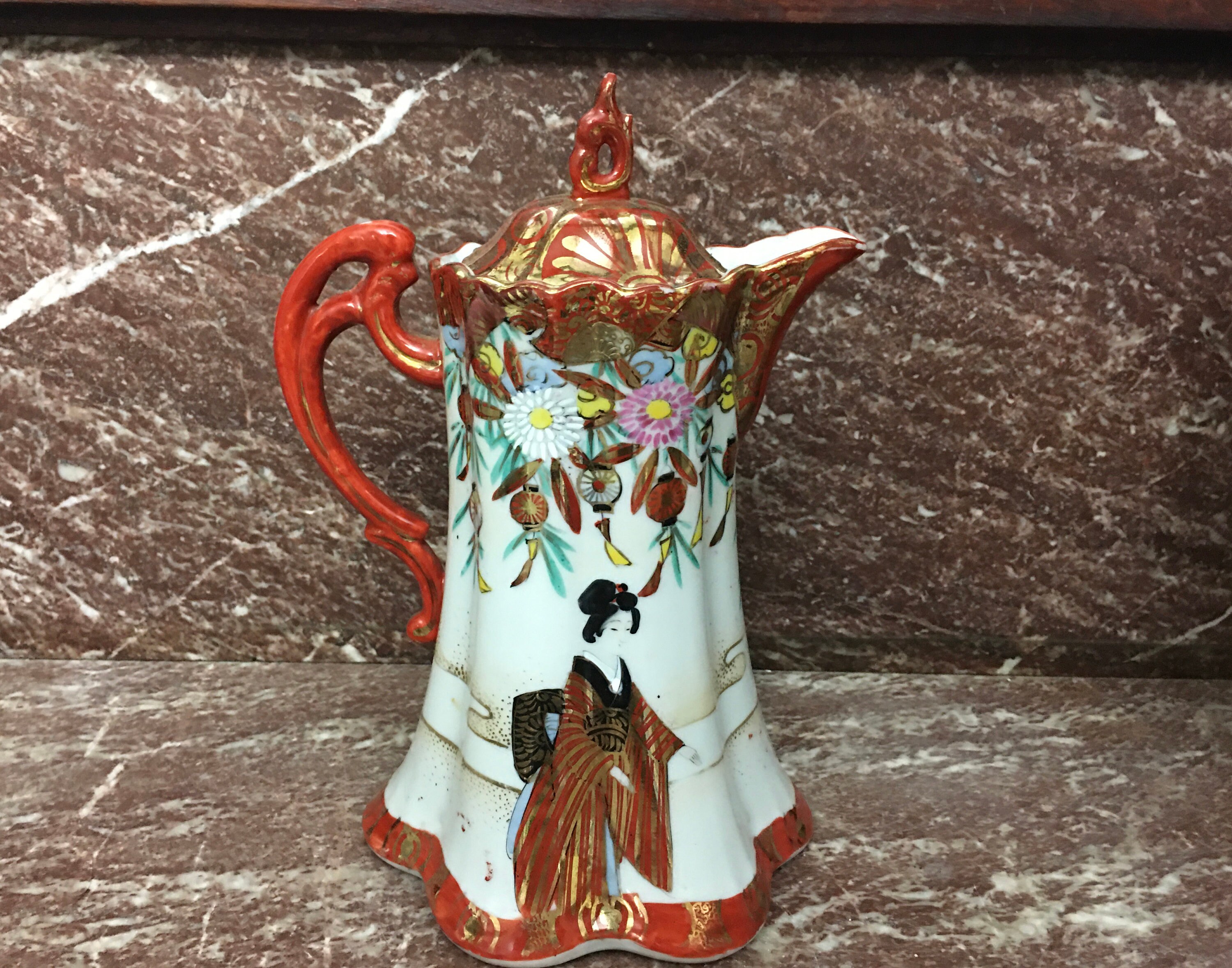 Gold Geisha Nippon Japan Red and Gold Geisha in a Garden 9 1/4 - Etsy