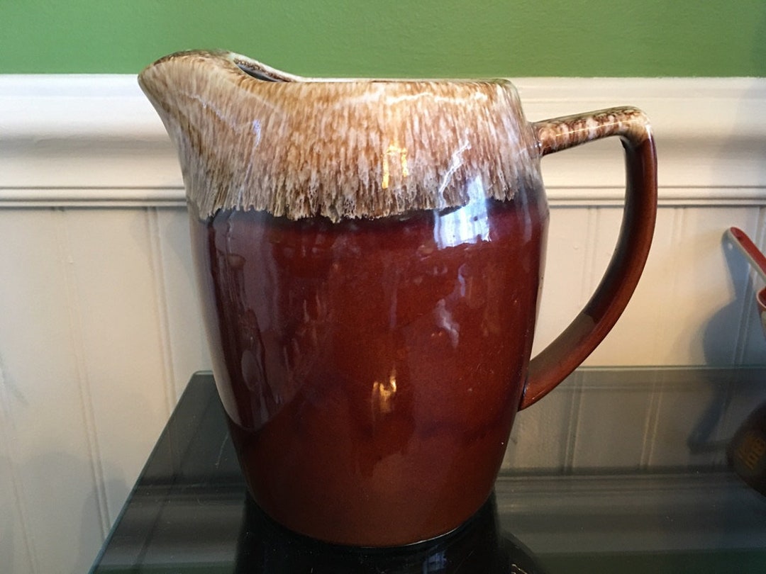 Kathy Kale Brown Drip Glaze Pottery 72 Oz Pitcher Etsy